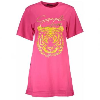 Cavalli Class Damen Kurzarm T-Shirt in Pink mit Design