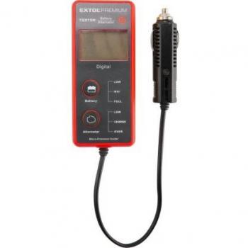 EXTOL PREMIUM tester autobaterie a alternátoru, digitální, 8897310