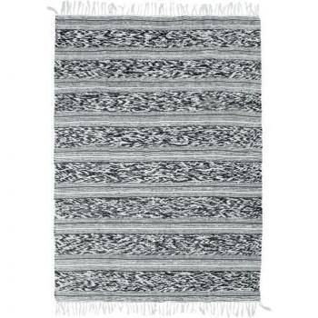 The Deco Factory Alfombra 100% algodón con relieve blanco y negro 190x290 cm