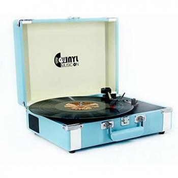 VINYL MUSIC ON Vinyl Record Player with Built-in Stereo Speakers,Bluetooth Turntable, Portable Turntable