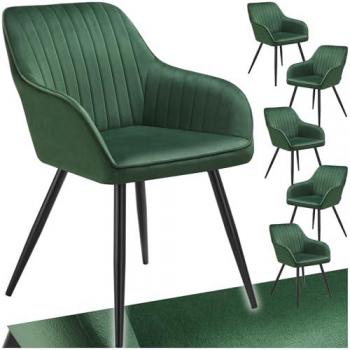 Sillas Marilyn de Comedor Tectake – Acolchadas en Terciopelo Negro