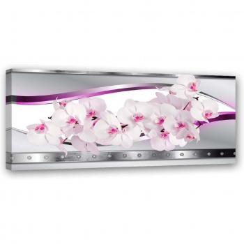 Imagen sobre Lienzo Floración de Orquídeas Rosa 90x30 cm
