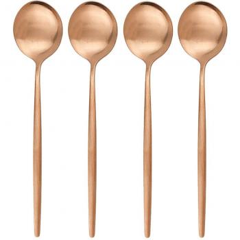 Cuillères de cuisine argentées 304 – Ensemble 4 pièces en or mat