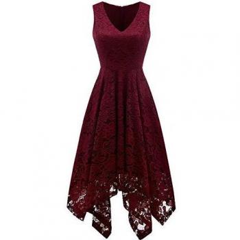 Meetjen Glamour-Cocktailkleid mit asymmetrischem Saum – Elegante Hochzeitsparty, 2XL