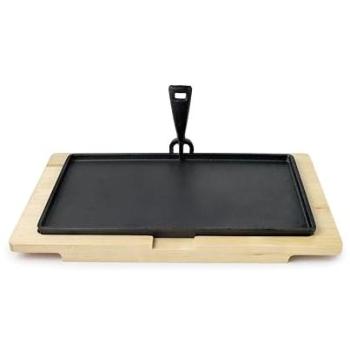 Plaque en Fonte avec Base en Bois Ibili 34x20 cm