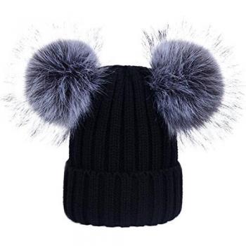 Simcat Women's Winter Crochet Knit Hat with Pom Pom