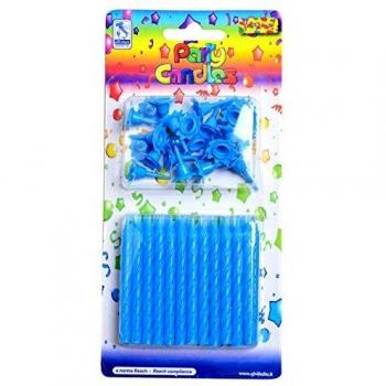 Blister 24 candeline azzurre con supporti