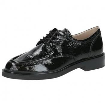 Caprice Damen Oxford Schuhe Schwarz mit Blockabsatz