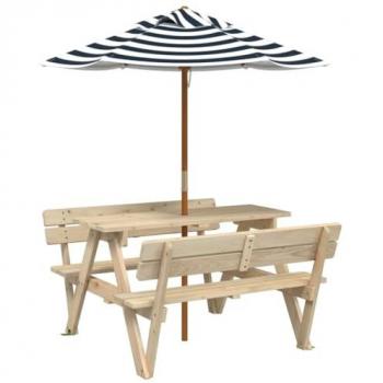 VidaXL Picknicktisch für 4 Kinder mit Sonnenschutz