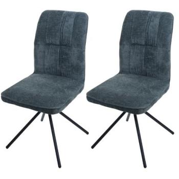 Duo Mendler HWC‑N99 : Chaises de salle à manger, tissu chenille 340 g/m