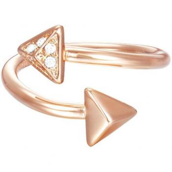 ESPRIT Damenring JW50214 Rose teilvergoldet Glas weiß Gr. 51