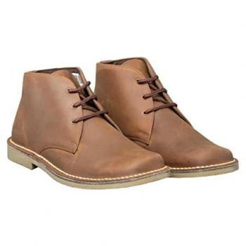 Roamers Men's Brown Waxy Leather Desert Boots