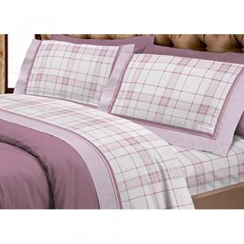 Set Lenzuola Flanella 100% Cotone Matrimoniale Disegno Torino Rosa