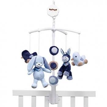 Hochet Musical en Peluche La-Le-Lu, Chanson Berceuse pour Bébé, Taille 7 x 31 x 37 cm, Couleur Bleue