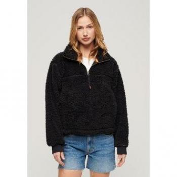 Felpa Donna Superdry Mezza Zip Super Soft Jet Black XS
