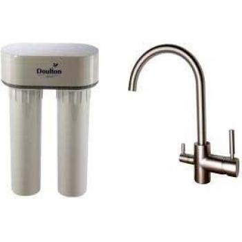 Doulton duo calcaire 3072 purificateur d'eau et robinet mitigeur 3 voies haut brossé