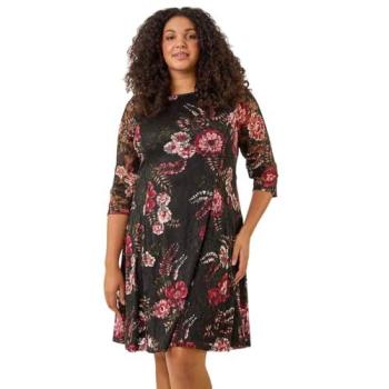 Roman Floral Lace Curve Dress for Women – Size 26/28