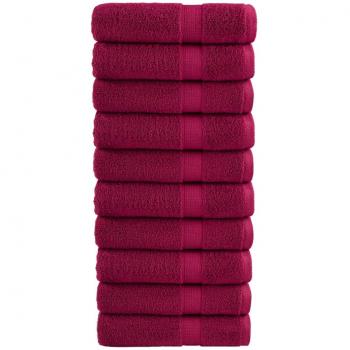 Shower towels, Premium Solund, Bordeaux, 10 pcs, 70x140 cm, 600 gsm, vidaXL