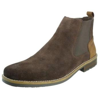 Rieker Chelseaboots Stiefelette Herren 44 Braun Dunkel Nubuk Velvet Casual
