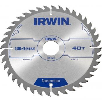 Irwin ATB Construction Circular Saw Blade 184mm 30mm 40T