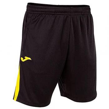 Bermuda de Fútbol para Hombre y Niños Joma Championship VII Negra con Detalles Amarillos