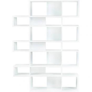 Bibliothèque blanche 156x34x220 cm – finition matte – Mathis