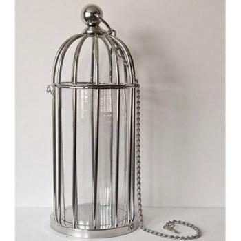 Messingvernickelte Vogelkerze 25 × 56 cm – Casa Padrino