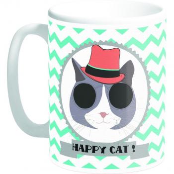 Tazza ceramica 'Happy Cat' (Made in France)