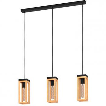 Nafferton lampada a sospensione in legno, 3 ampoule E27