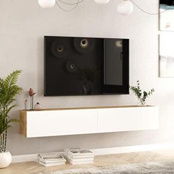 TV Möbel Lapinlahti 180 x 31,5 x 29,5 cm Eiche rustikal/Weiß