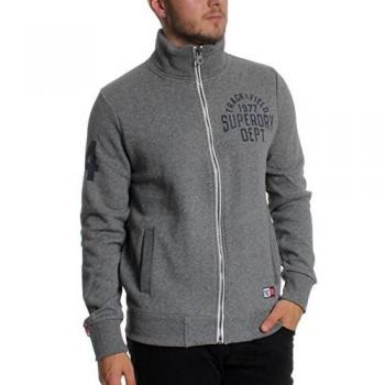 Superdry Uomo Felpa M60050XPF5 Grigio Track Charcoal Grit