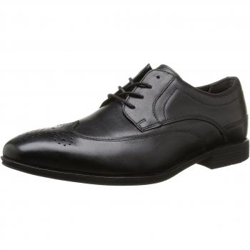 Rockport Style Connected Wingtip, Scarpe Stringate Basse Brogue Uomo, Nero (Nero (Black Leather)), 43 EU