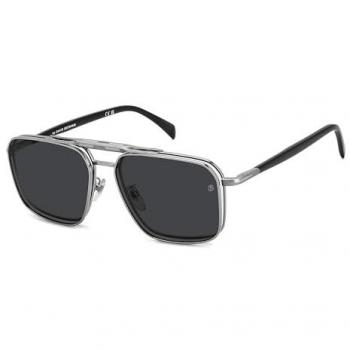 David Beckham DB 1187/G/C Vestibilità Orientale con Clip-On KJ1/M9 Occhiali da Vista Argentati Uomo (Solo Montatura)