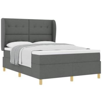 Dark Grey VidaXL Twin Bed Kit (Box Spring + Mattress) – 90 × 190 cm