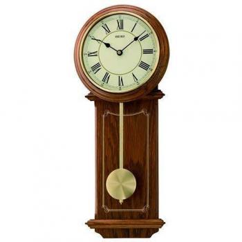 Seiko Pendel-Wanduhr mit Quarzuhrwerk aus Holz