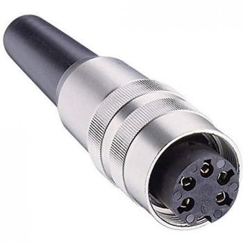 Lumberg KV 50 5-Pin Straight DIN Connector, Silver