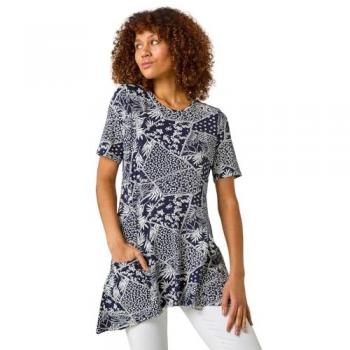 Roman Navy Patchwork Mono Tunic