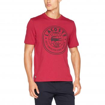 Lacoste L!VE Th8400, T-Shirt para Hombre, Rojo, Talla S