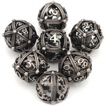 Kit de dés solides 7 pièces – Métal Dragon