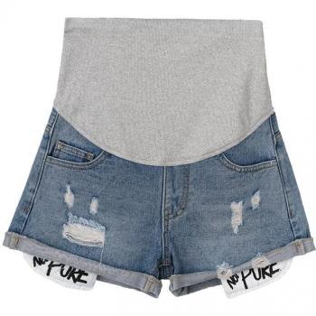 Shorts en denim pour futures mamans, ample, imprimé décontracté, printemps-été