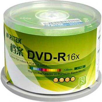 Ritek 4.7GB Blank DVD Discs 16X for Video