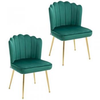 Velvet Shell Luxe Accent Chair with Metal Leg