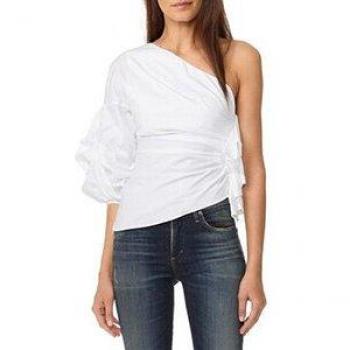 Manga ¾ Blusa Bella Primavera con Cuello Skew
