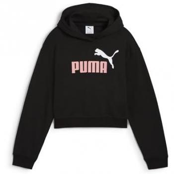 Puma Damen Kurzpullover ESS 2 COLOR No. 1 Logo Schwarz