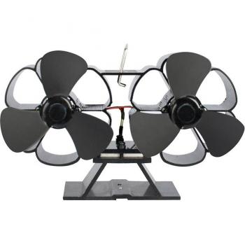Komin Ventilateur Chauffage Silencieux – Double Cheminée Noir