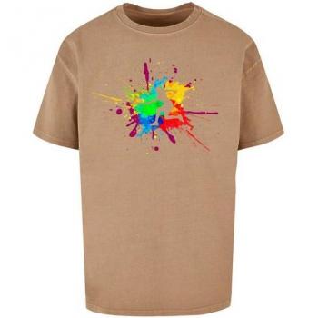 Merchcode Casual Tee für Herren, Acid Washed, beige