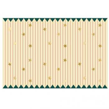 Partydeco Tovaglia a righe stellate, carta fine 180x120 cm