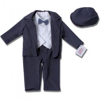 Abito da battesimo Elias 5 pezzi blu scuro