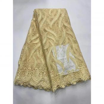 Tulle doux en dentelle française avec paillettes