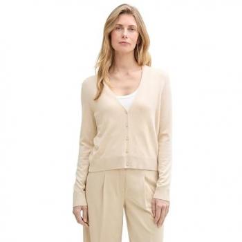 TOM TAILOR Cardigan für Damen, beige meliert, Größe S